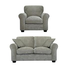 Argos Home Tammy Fabric Chair and 2 Seater Sofa - Mink