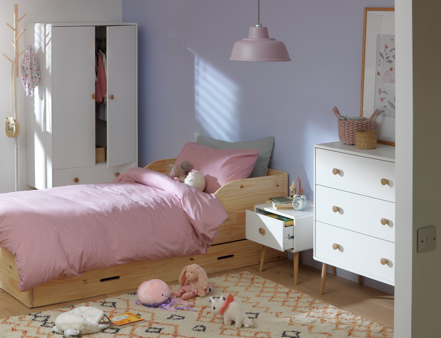 children's bed and wardrobe set