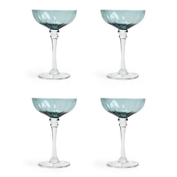 Buy Habitat Japonica Set of 4 Champagne Coupe | Glassware | Habitat
