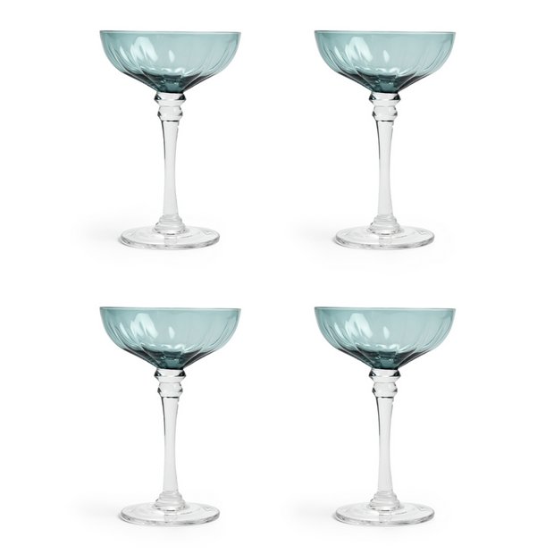 Buy Habitat Pressed Set of 4 Champagne Coupe Glasses Glassware