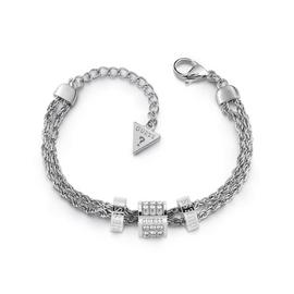 Guess Love Knot Silver Plated Crystal Rope Charm Bracelet