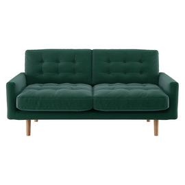Habitat Fenner 2 Seater Velvet Sofa - Emerald Green