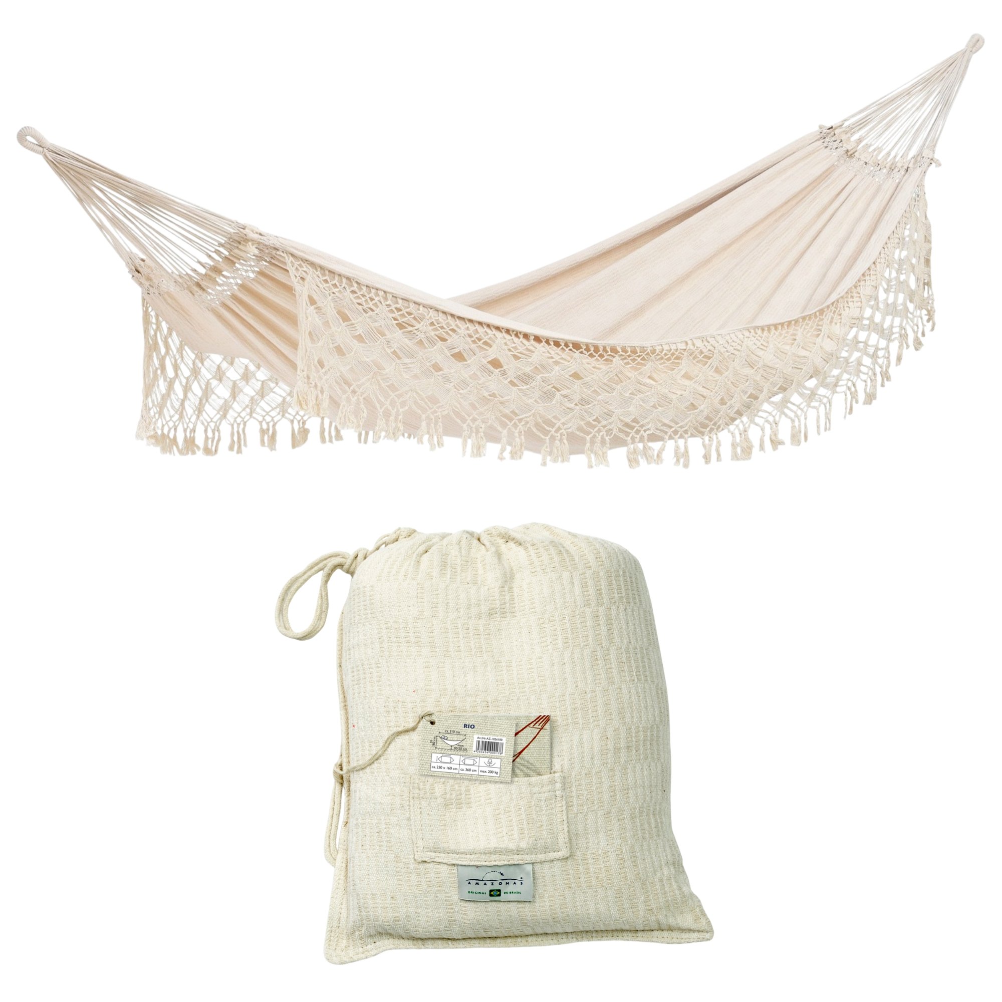 Amazonas Rio Double Cotton Hammock - Natural