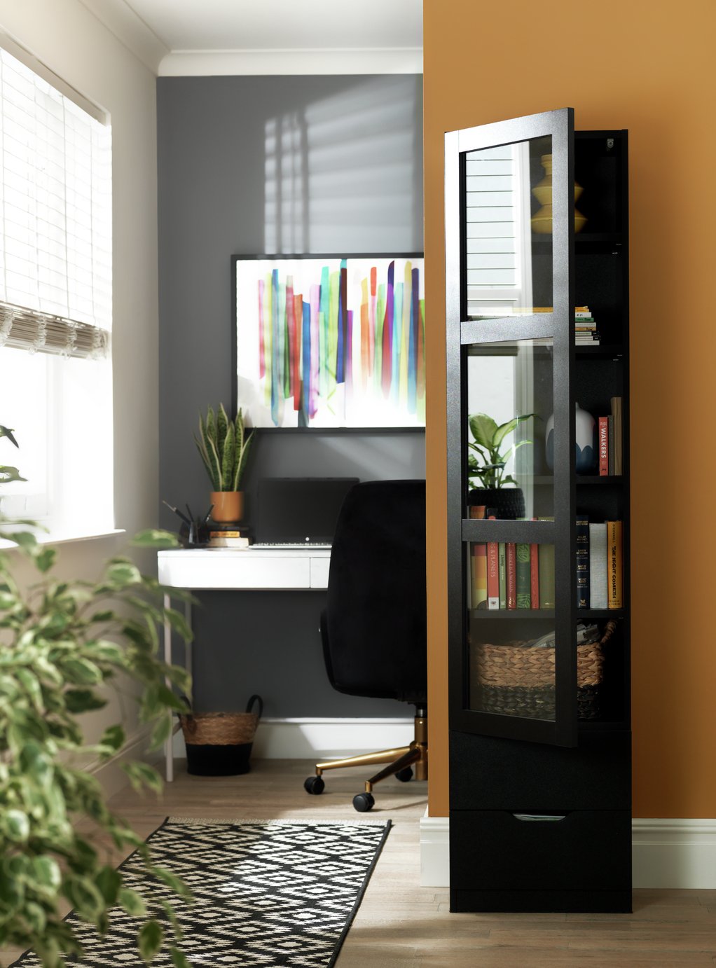 Habitat Compton 1 Door Glass Display Cabinet