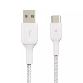 Belkin Braided USB-C to USB-A 3m Cable - White