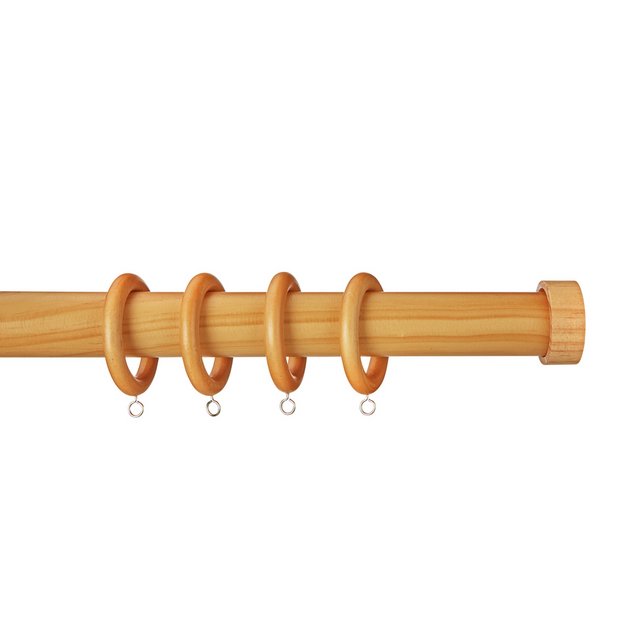 Buy Argos Home 2 4m Wooden Stopper Curtain Pole Oak Effect