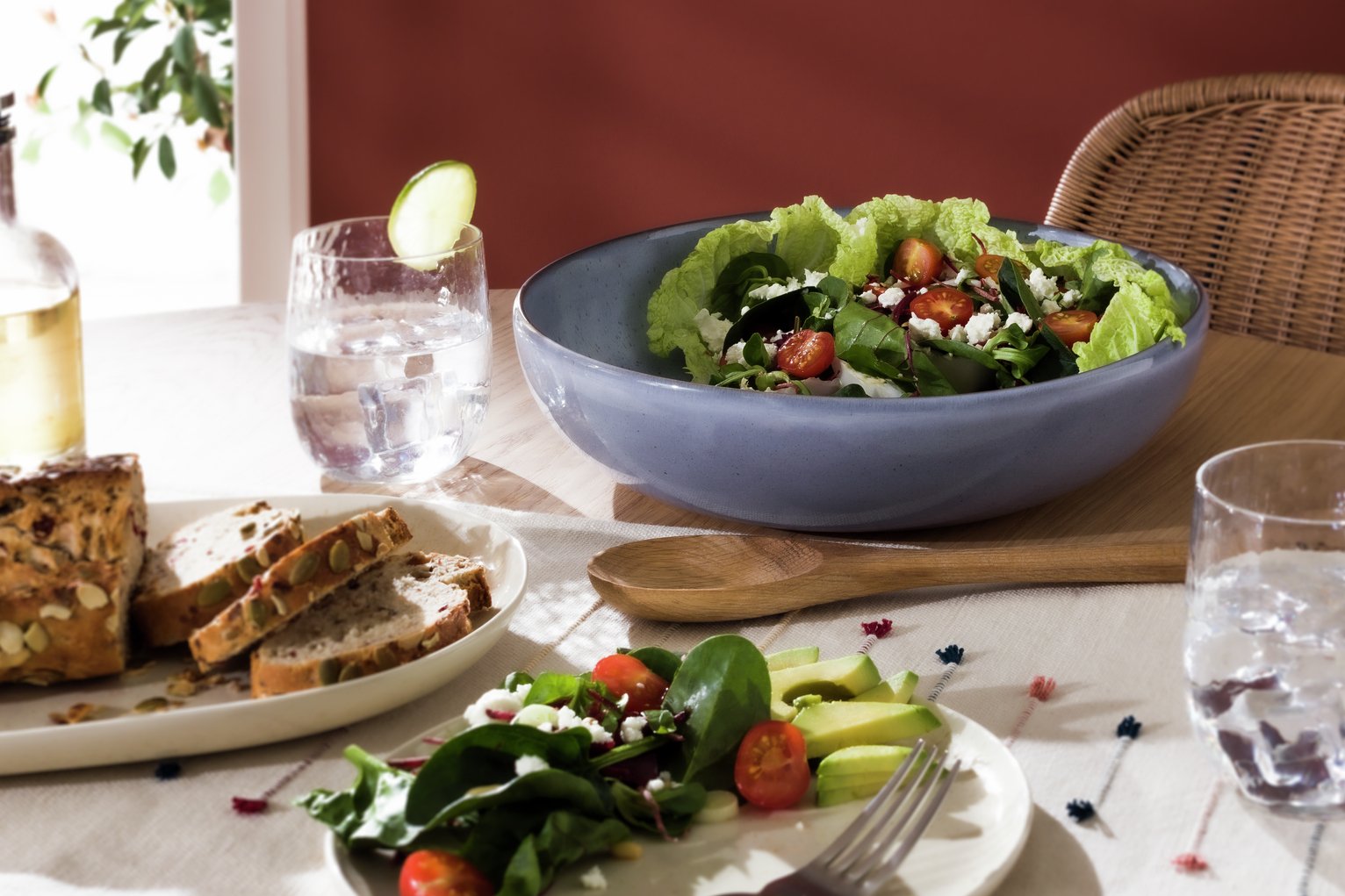 Habitat Evora Stoneware Serving Bowl - Blue