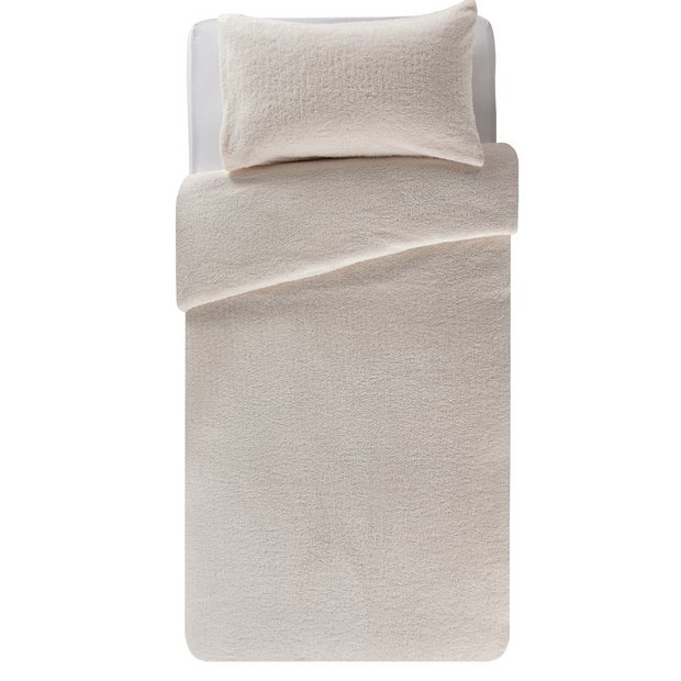 Buy Argos Home Cream Fleece Bedding Set Single Duvet Cover