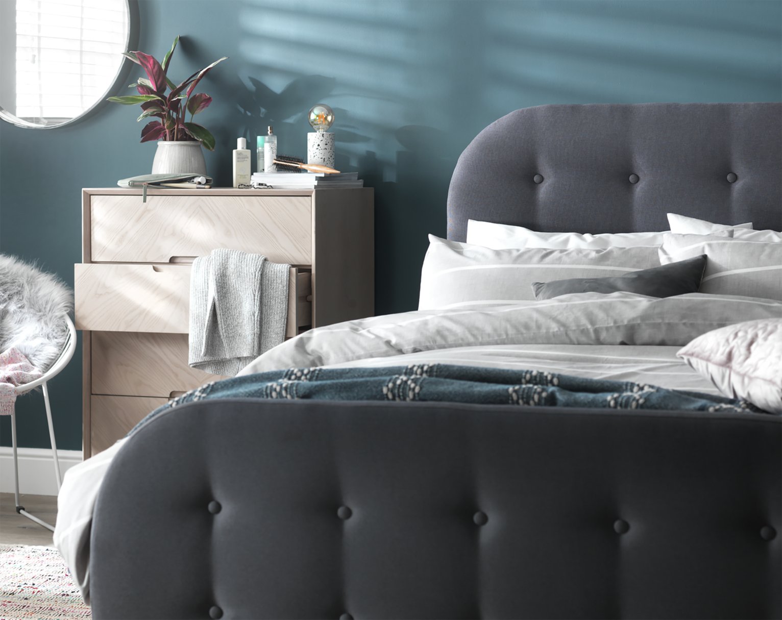 Argos Home Ashby Single Fabric Ottoman Bed Frame - Grey