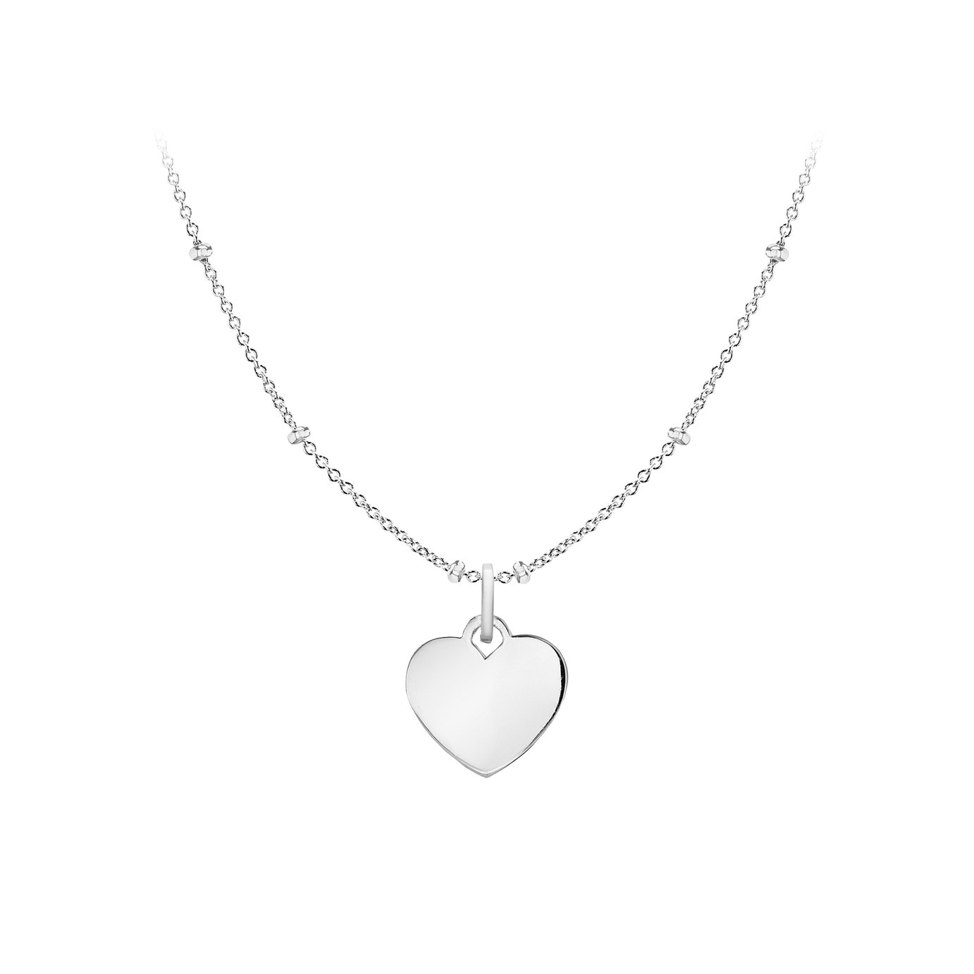 Revere Sterling Silver Personalised Heart Pendant Necklace