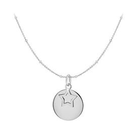 Sterling Silver Personalised Disc Star Pendant Necklace