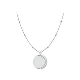 Sterling Silver Personalised Cubic Zirconia Disc Pendant