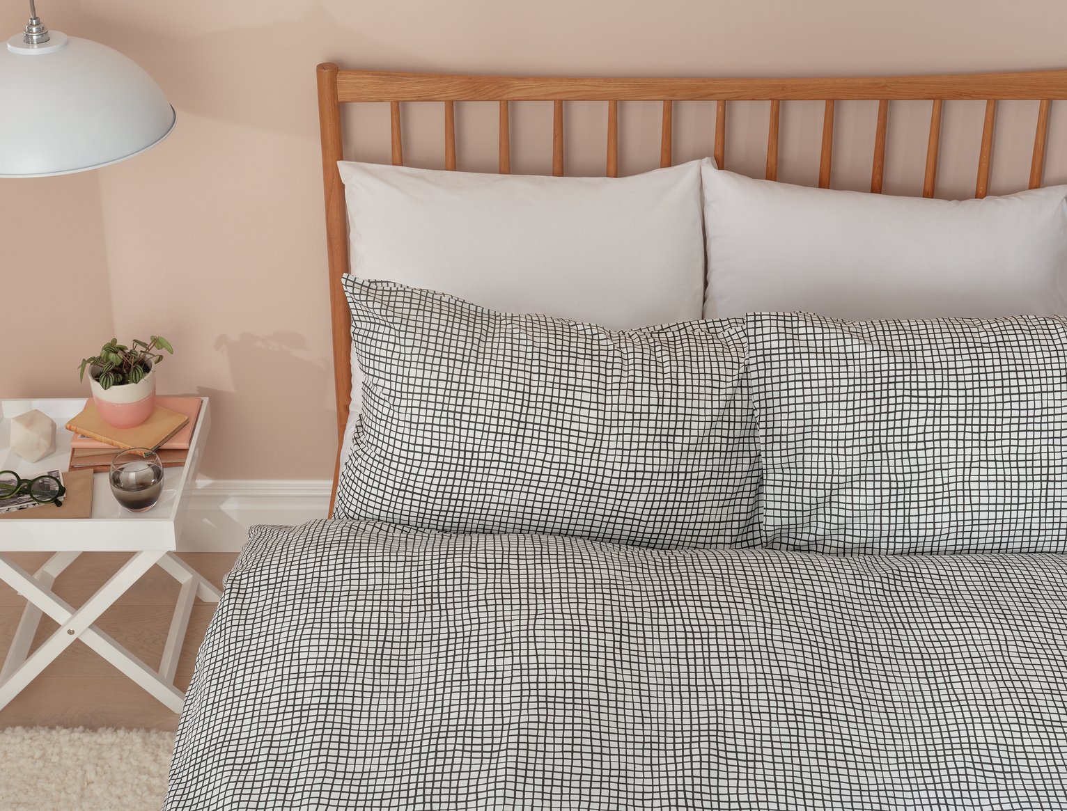 Habitat Cotton Willow Black & White Bedding Set - Superking