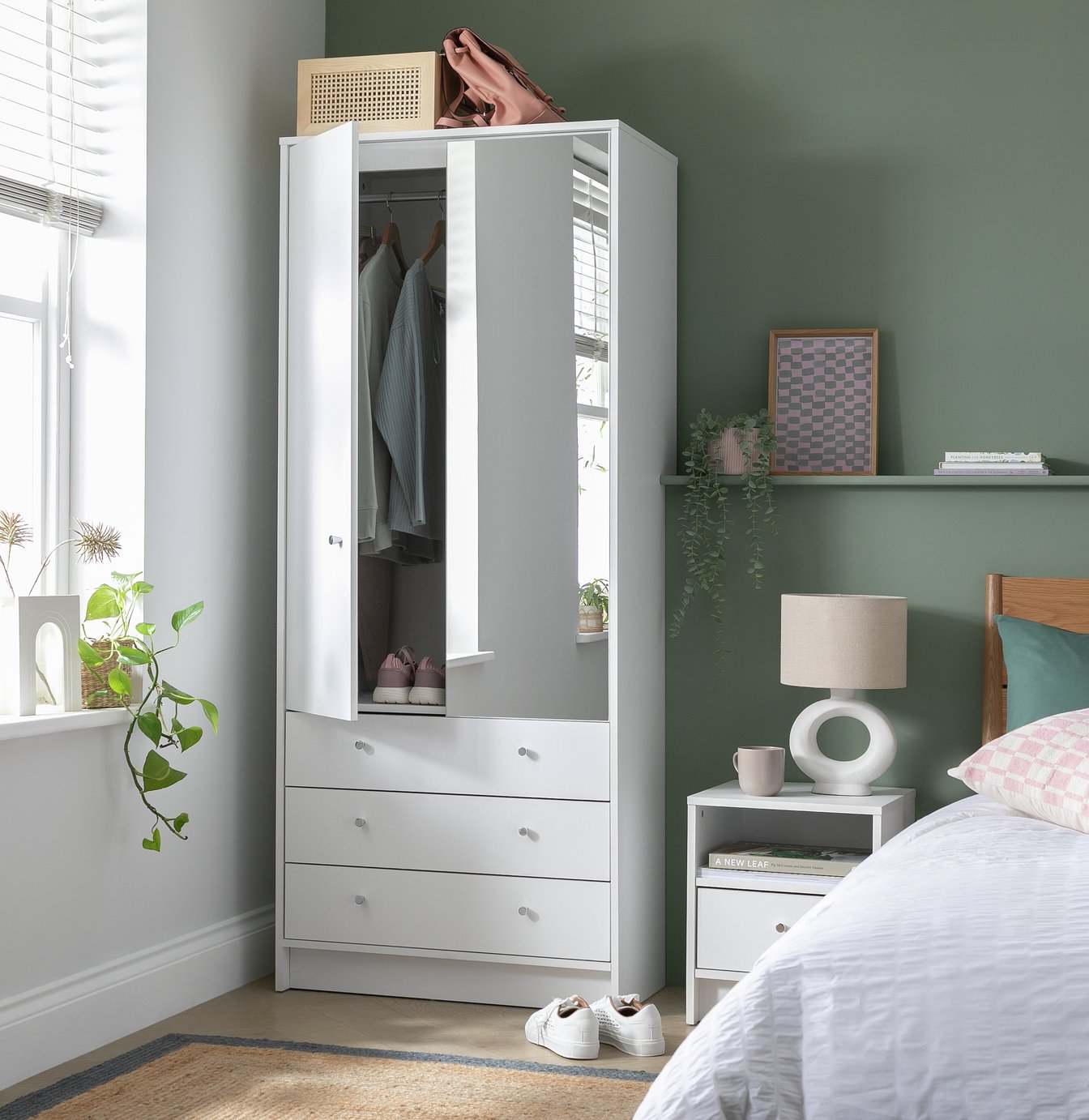 Argos Home Malibu 2 Door 3 Drawer Mirror Wardrobe