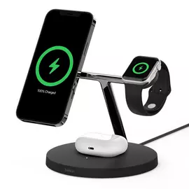 Belkin 3-in-1 MagSafe Wireless Charging Stand - Black