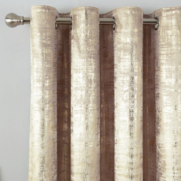 Buy Argos Home Velvet Lined Eyelet Curtains Champagne