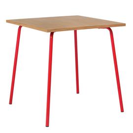 Habitat Kirby Oak and Red Gloss Metal 4 Seater Dining Table