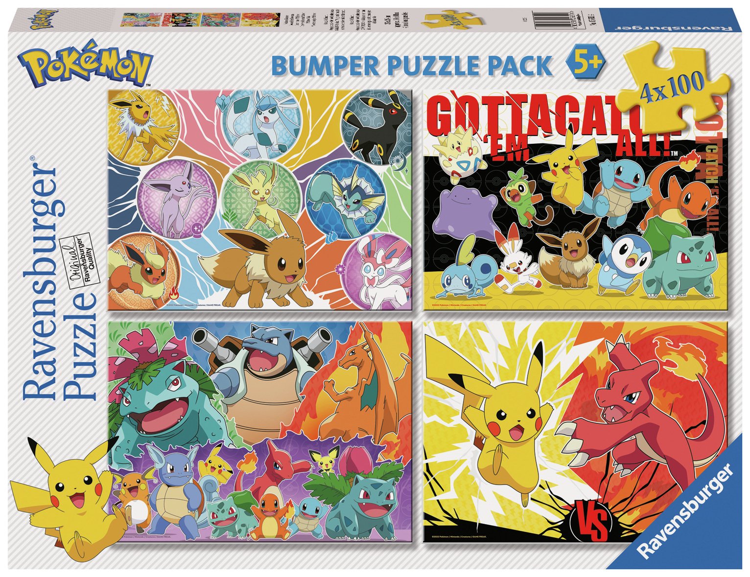 Pokémon 4 x 100 Piece Jigsaw Puzzle