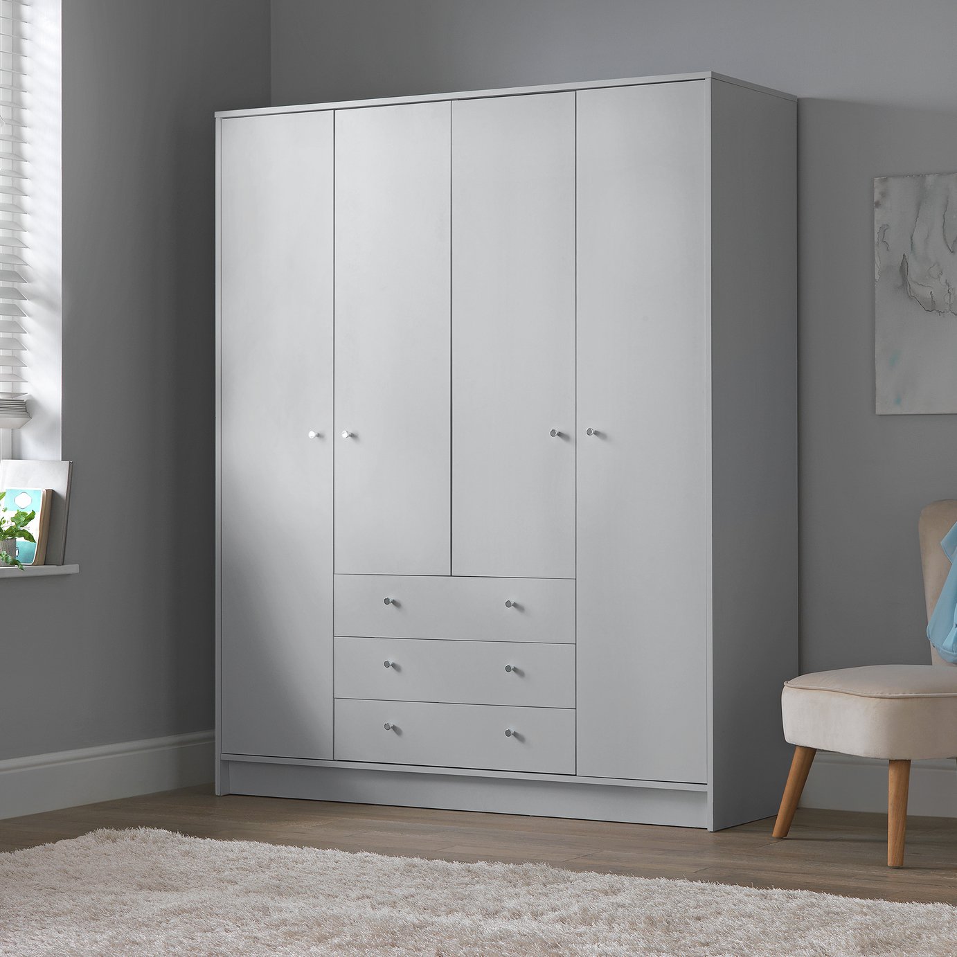 Argos Home Malibu 4 Door 3 Drawer Wardrobe