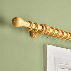 Argos Home Wooden Fixed Curtain Pole - 240cm