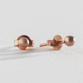 Revere 18ct Rose Gold Plated Ball Stud Earrings