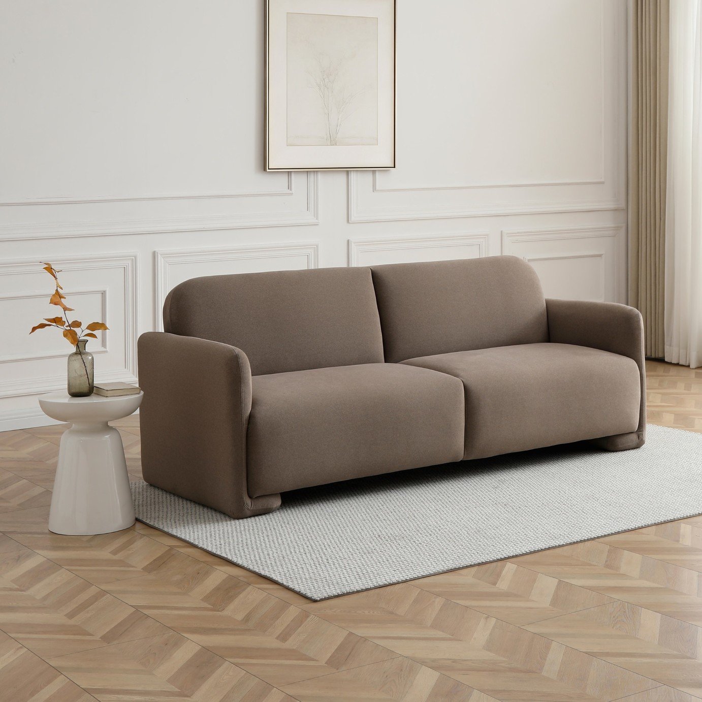 Kyoto Ralph Small Double Velvet Clic Clac Sofa Bed - Taupe