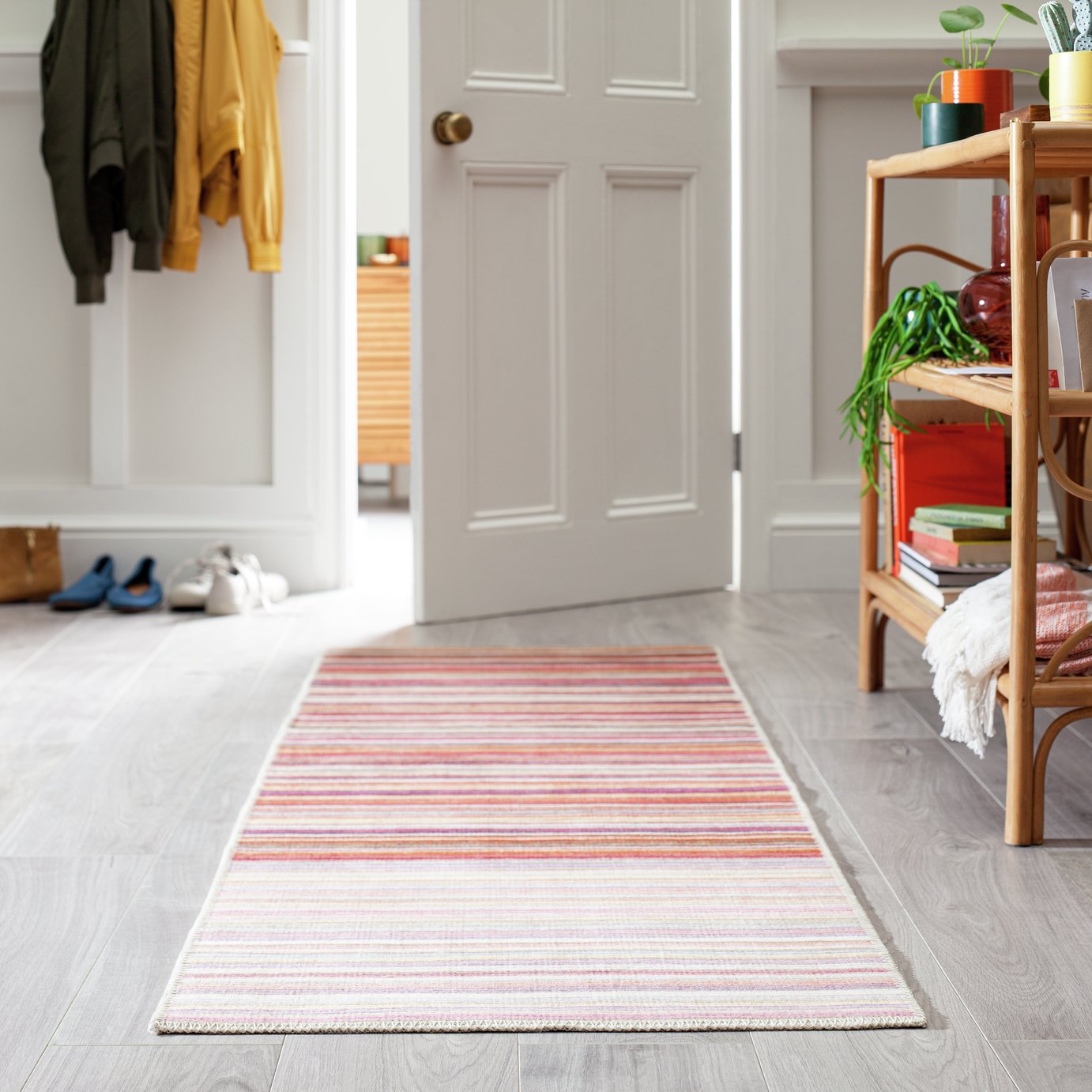 Habitat Skinny Stripe Flatweave Runner - 66x200cm