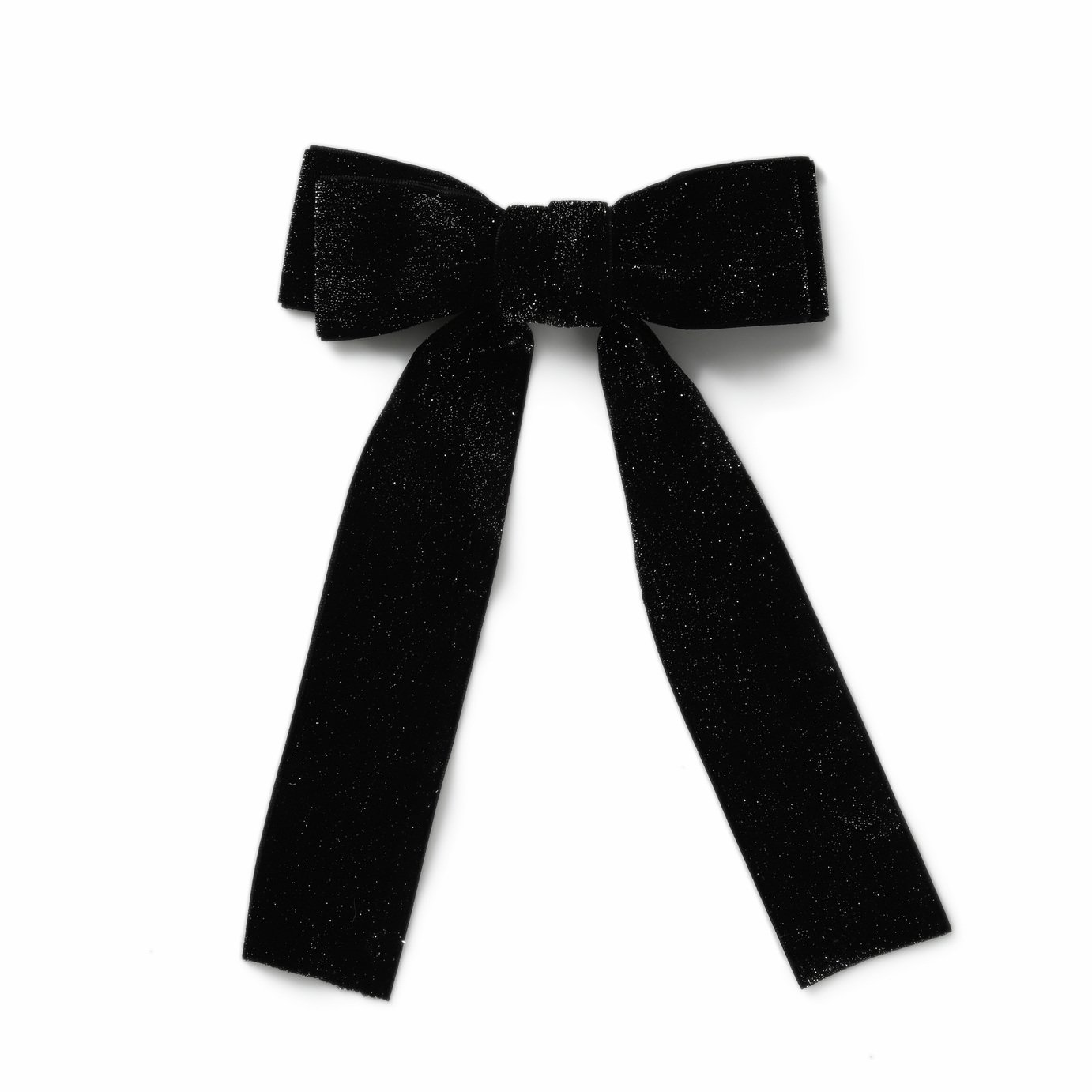 Flitzy Sparkle Black Velvet Bow Hair Clip
