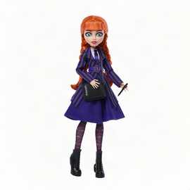 Monster High x Wednesday Collectable Doll, Agnes DeMille with Purple Uniform