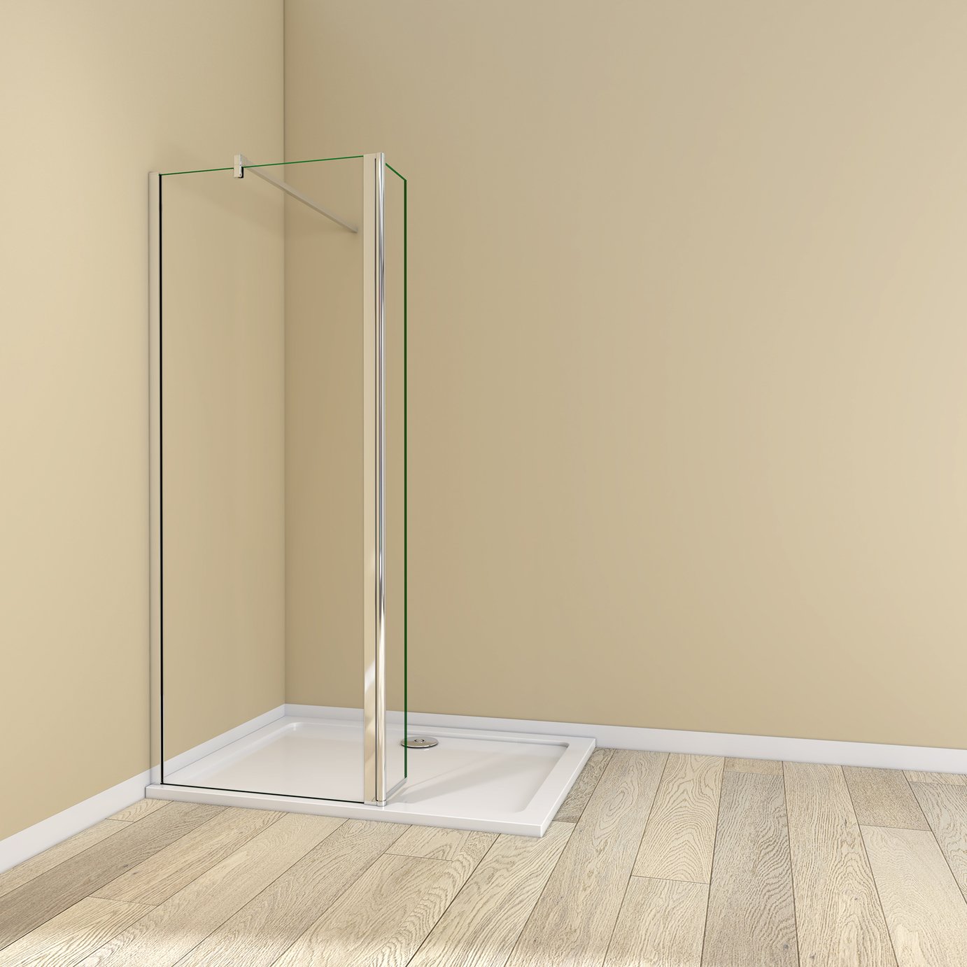 MLH Walk In Shower Flip 140x90cm Full Shower Enclosure - Silver