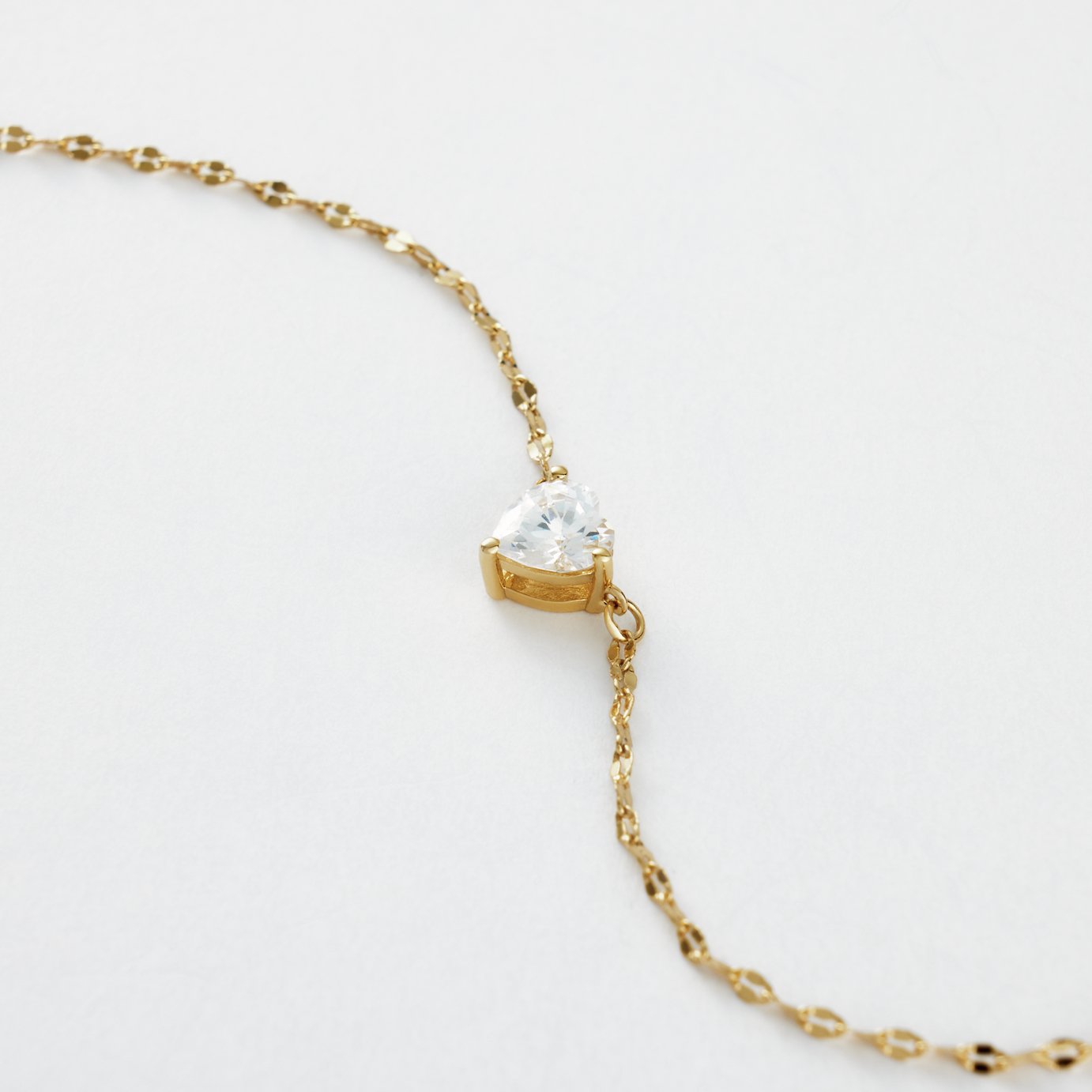 Revere Gold Plated 925 Sterling Silver Cubic Zirconia Heart Pedant Necklace
