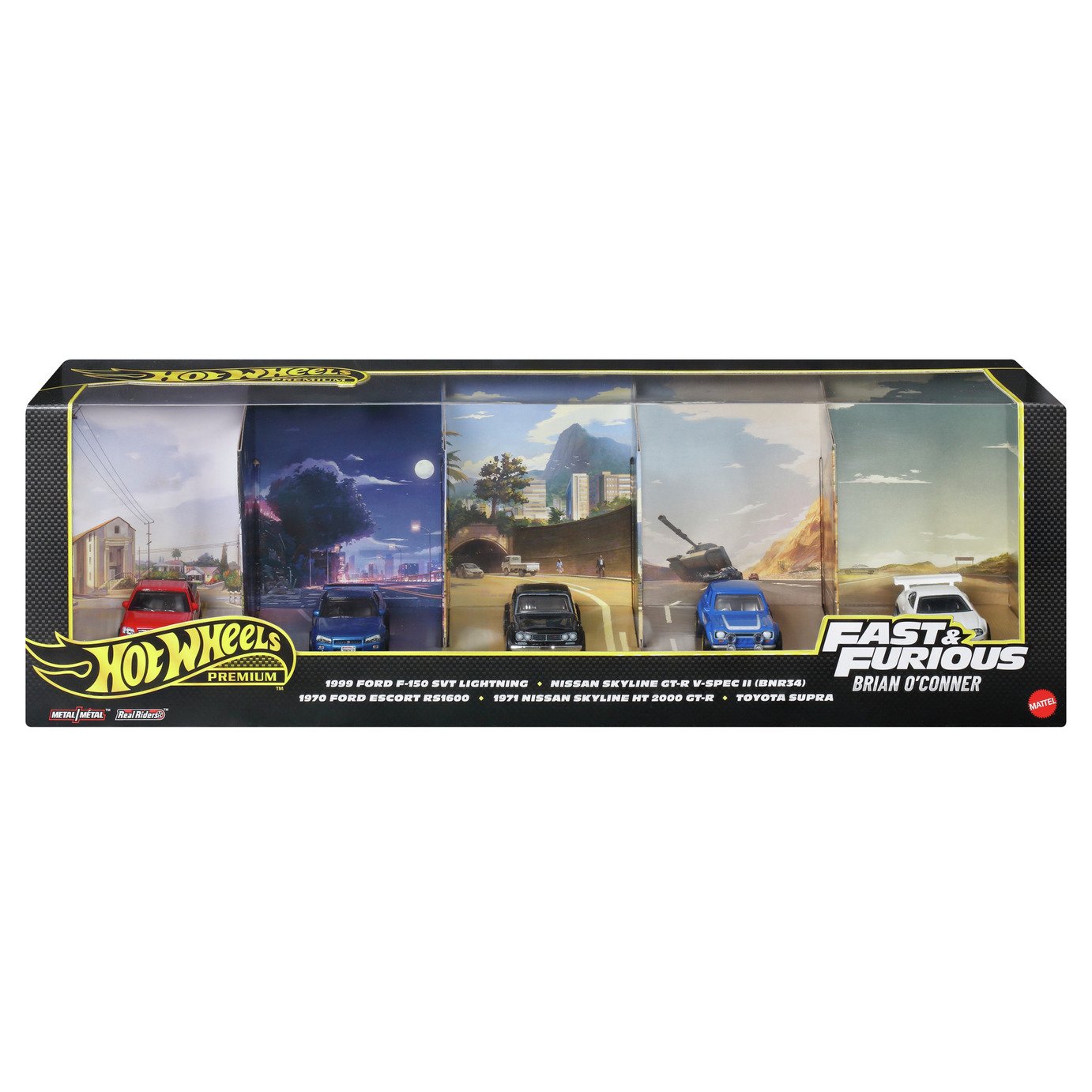 Hot Wheels Premium Fast & Furious Bundle of 5 1:64 Scale Die-Cast Toy Cars