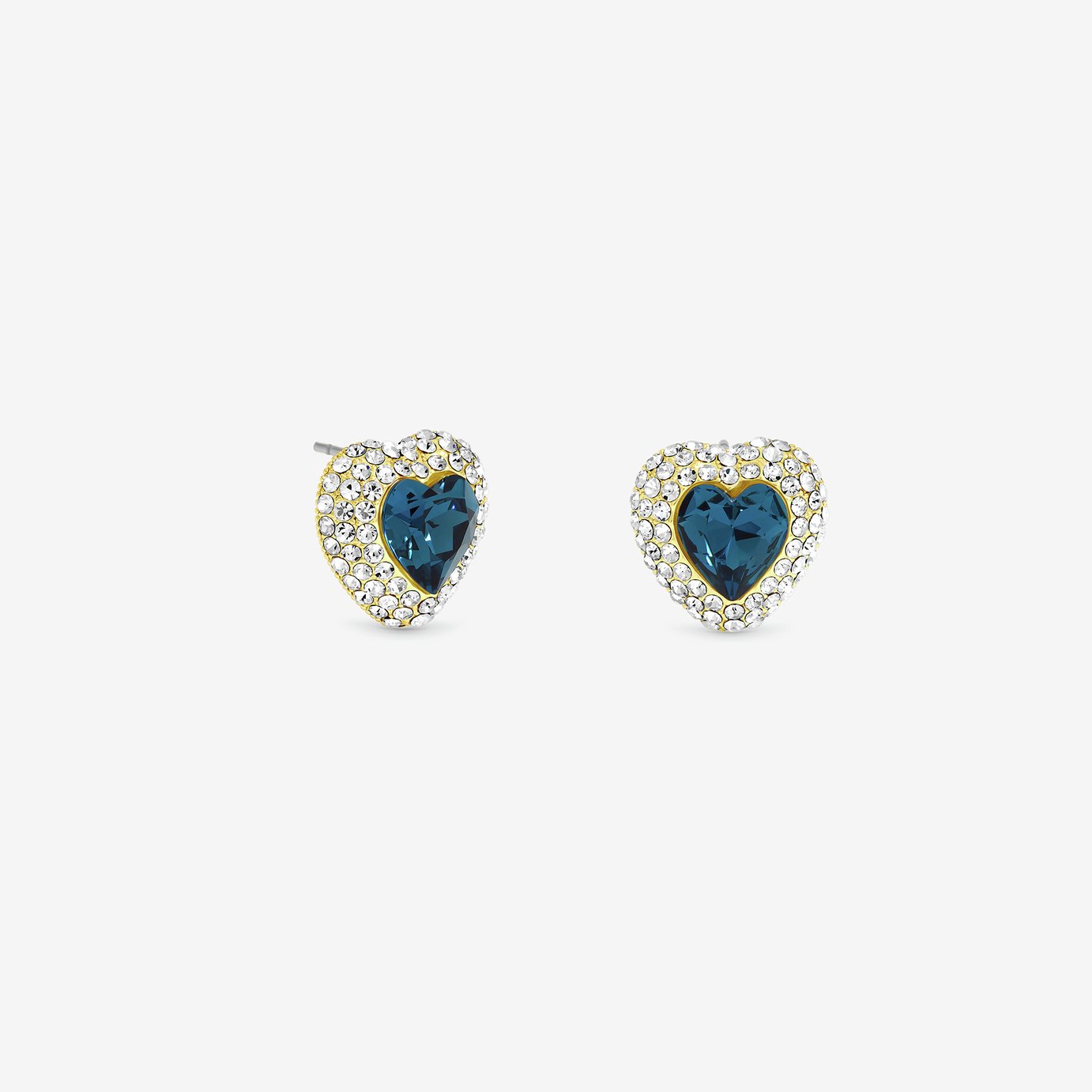 Jon Richard Gold Plated Sapphire Heart Earrings