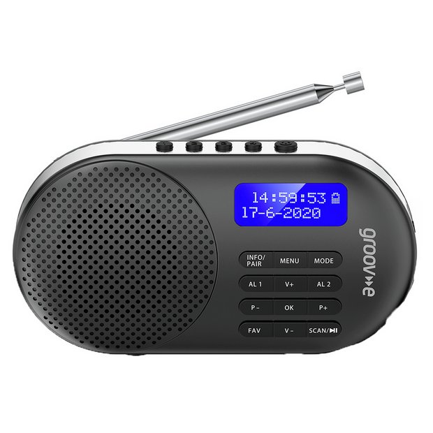 Buy Groov-e Milan Portable DAB/FM Radio with BT - Black, Radios and clock  radios