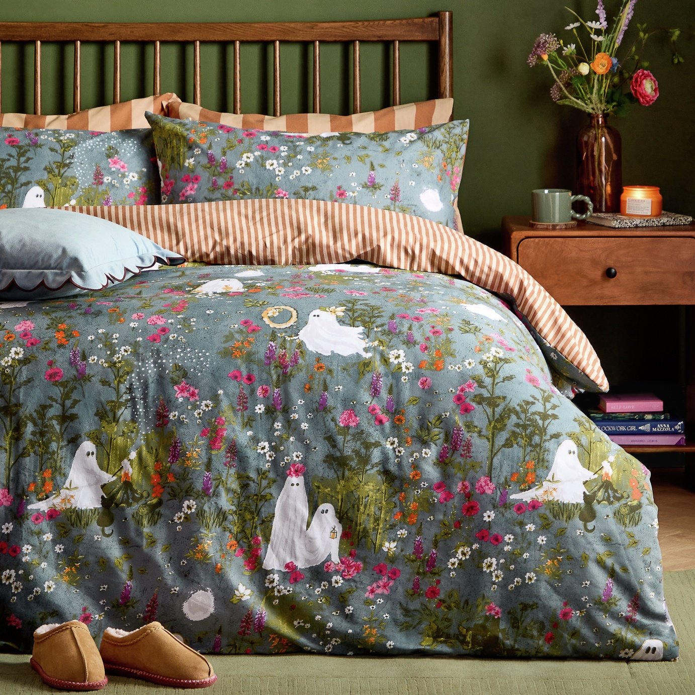 furn Bootanical Forest Grey Bedding Set - King size