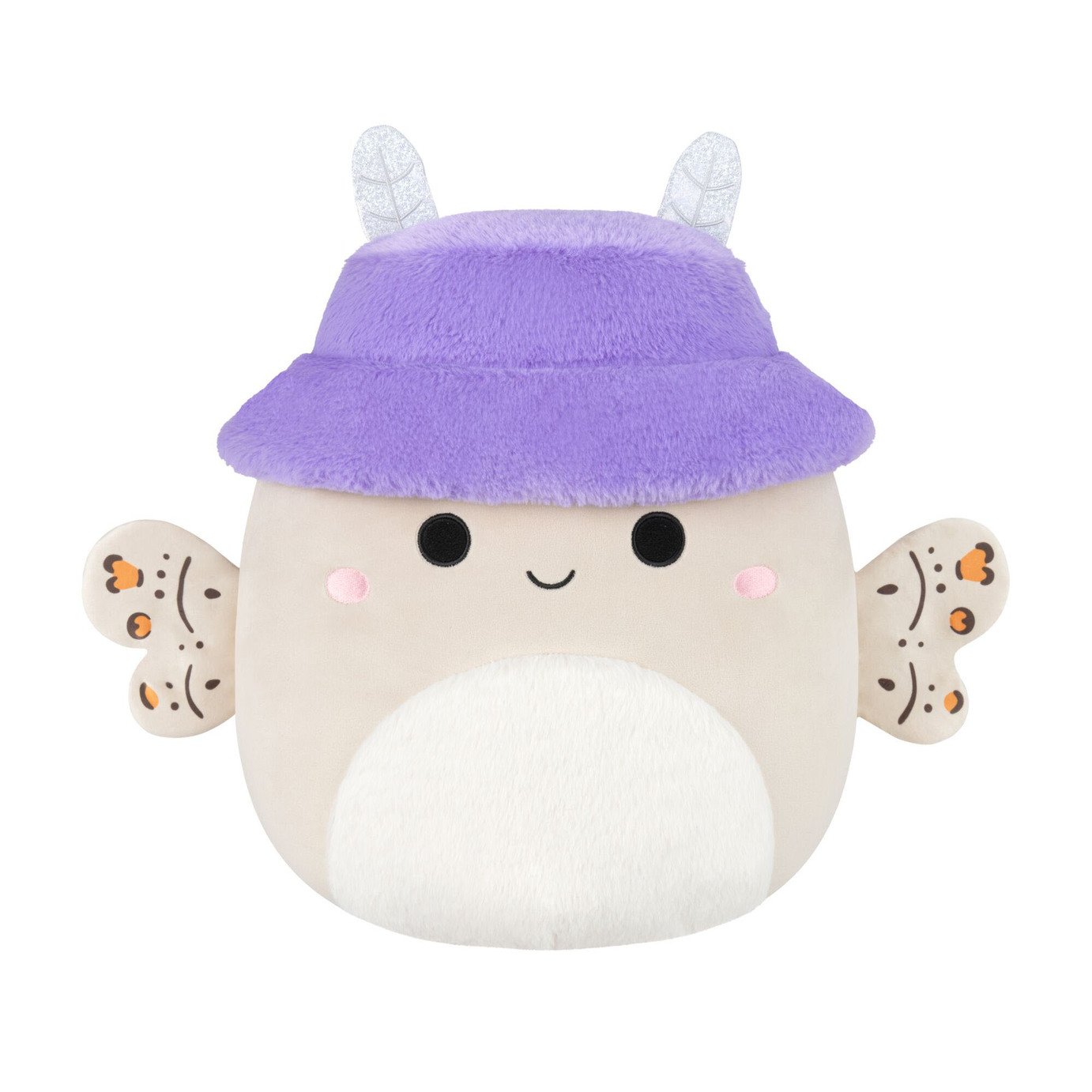 Squishmallows Original Berit the Cream Moth Wearing Fuzzy Hat 16 Inch Soft Toy