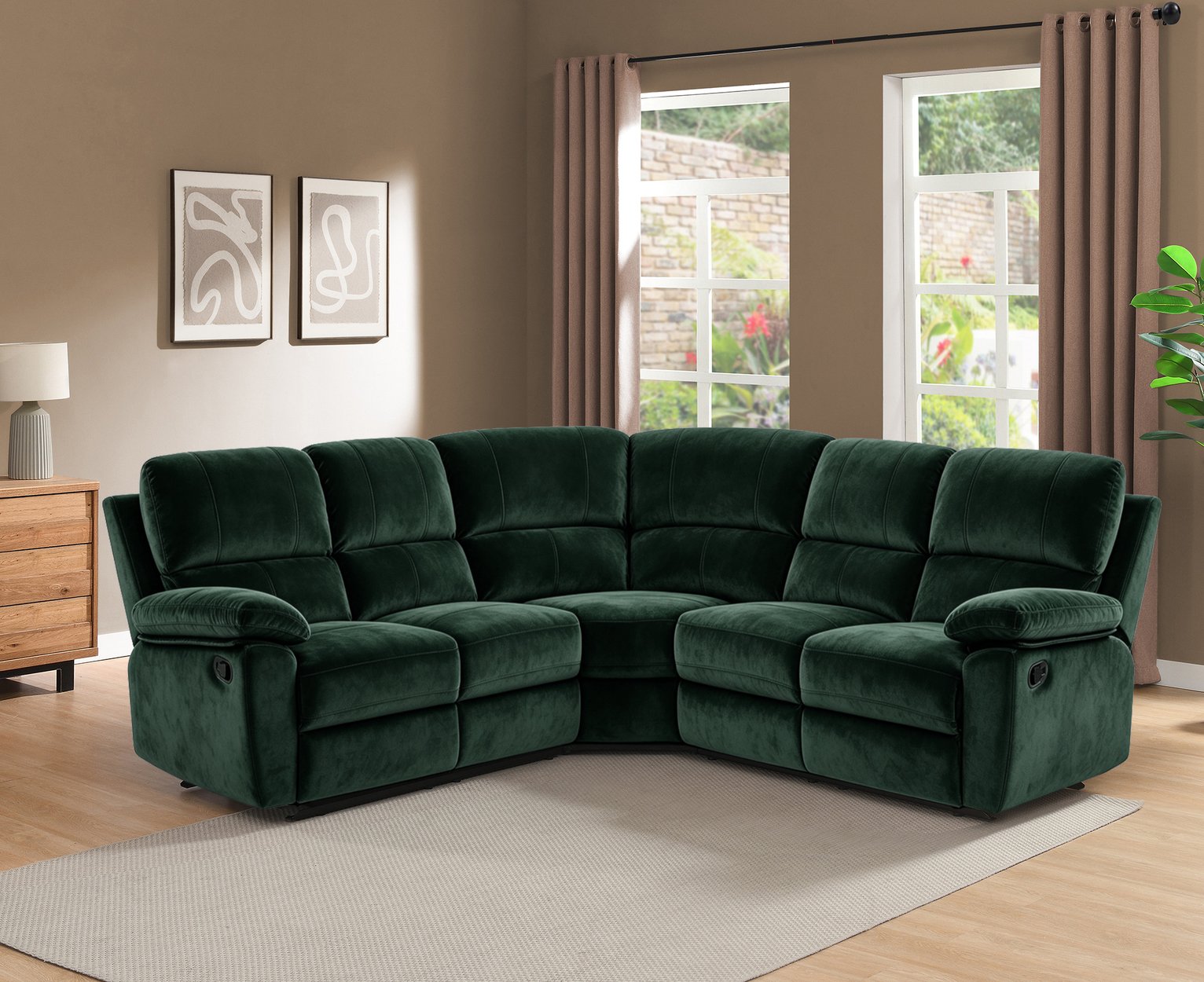 Argos Home Toby Recliner Corner Sofa - Green