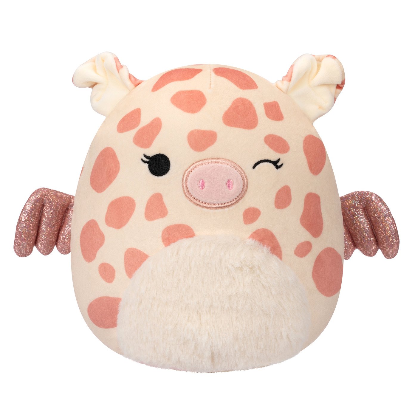 Squishmallows Original Marcy Winking Spotted Pig Glitter Wings 7.5 Inch Plush
