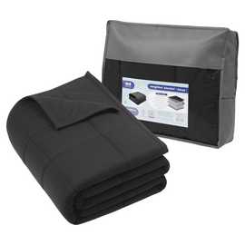 Harbour Housewares Weighted Blanket with Storage Bag - 6kg - Black