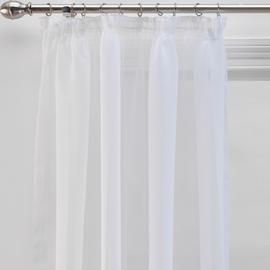 Argos Home Unlined Voile Curtain Panel - White