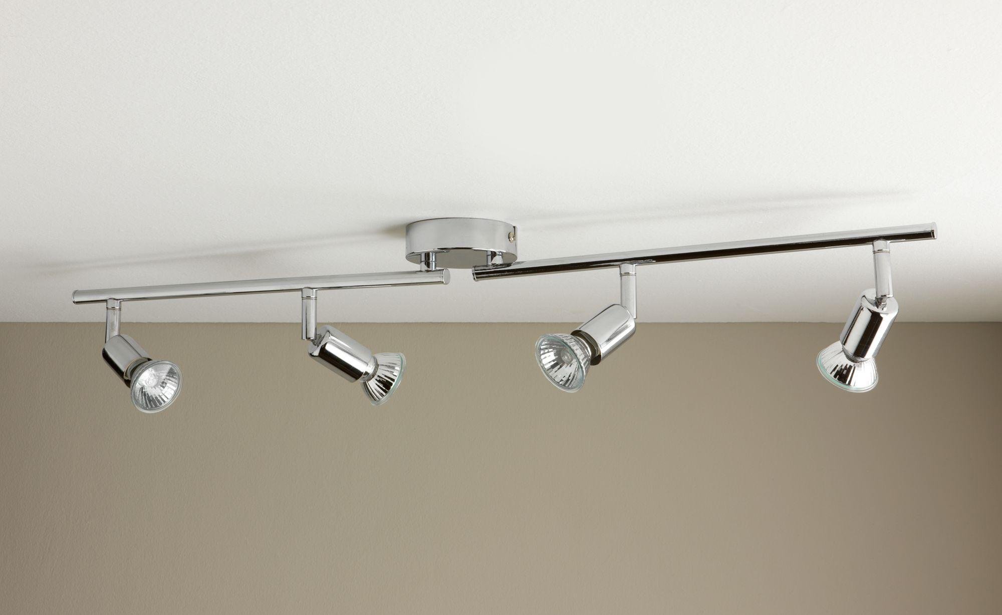 Argos Home Cromer 4 Spotlight Ceiling Bar - Chrome Plated