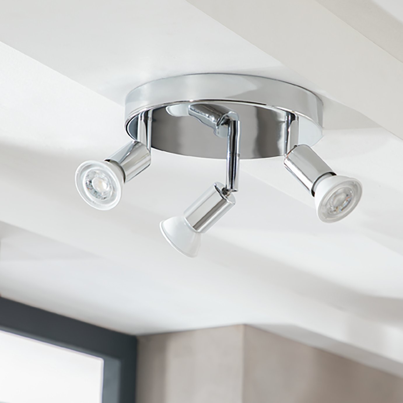Argos Home Cromer 3 Spotlight Ceiling Plate - Silver
