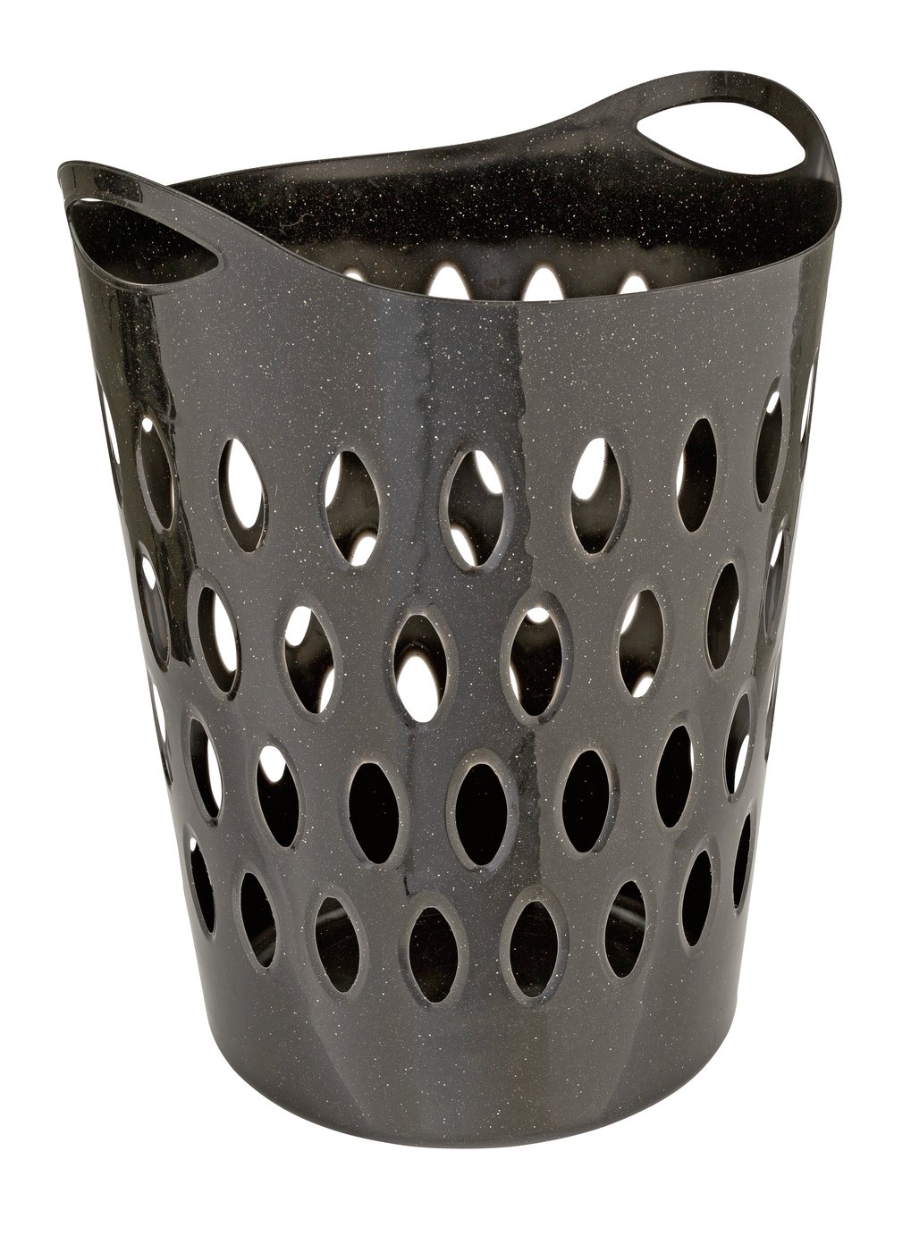 black linen basket