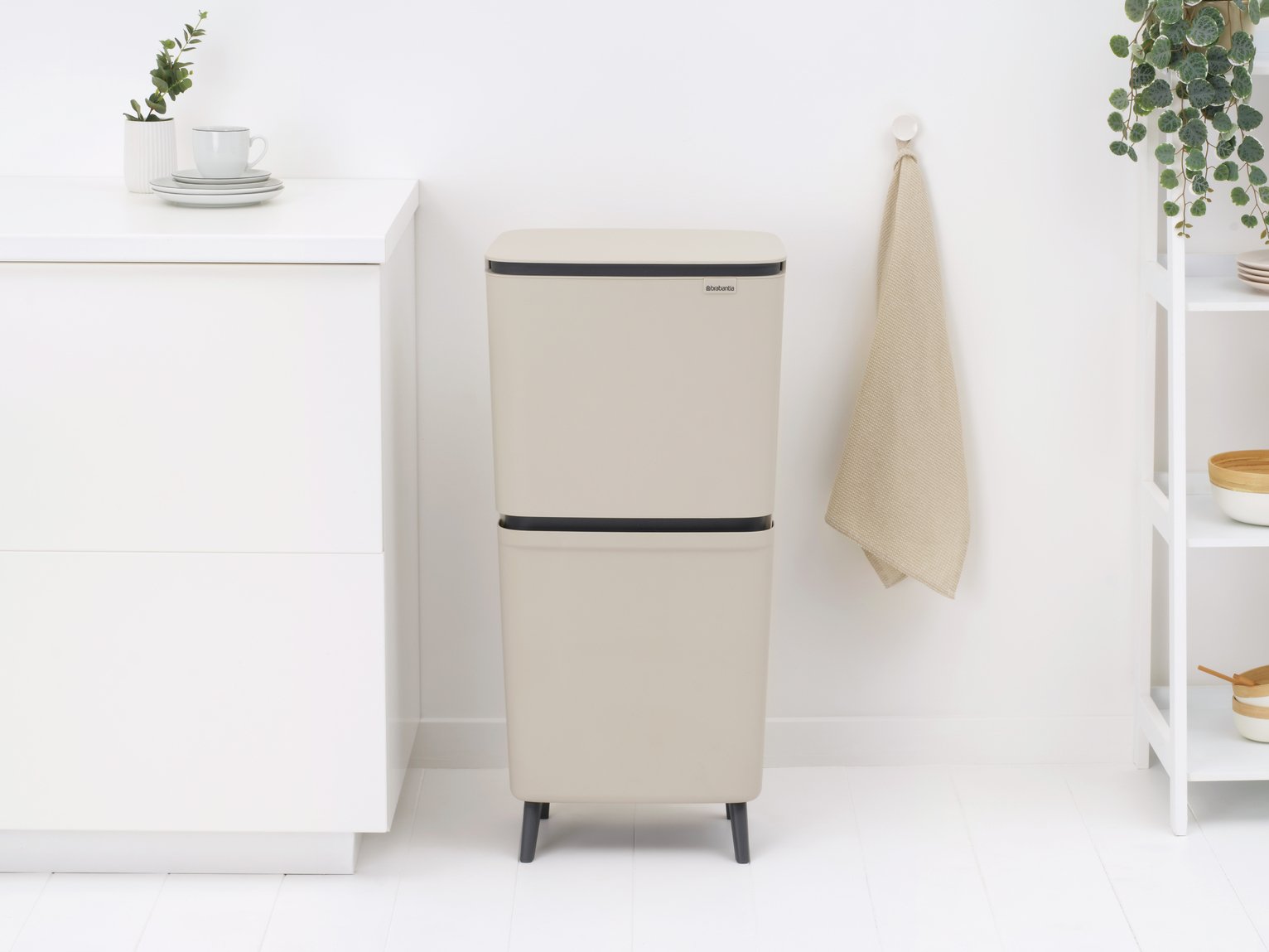 Brabantia 25+10+10 Liter Recycle Bin - Beige