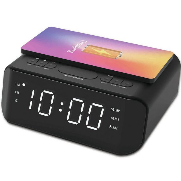 Buy Groov-e Atlas FM Alarm Clock Radio with Wireless Charging | Radios and clock radios | Argos