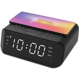 Groov-e Atlas FM Alarm Clock Radio with Wireless Charging