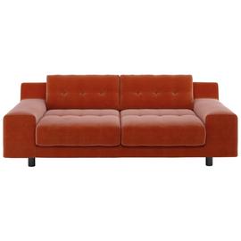 Habitat Hendricks 3 Seater Velvet Sofa - Orange