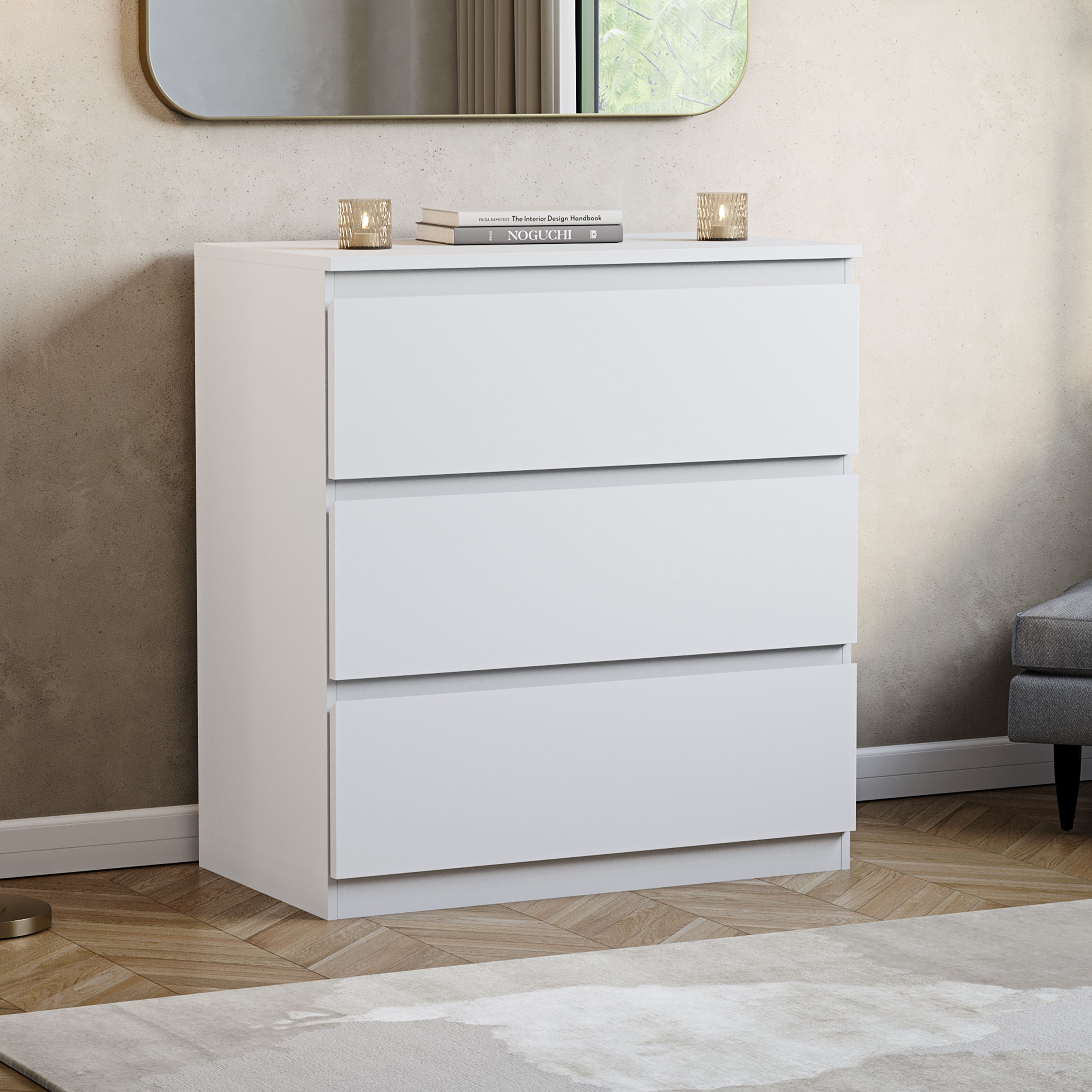 Vida Designs Denver 3 Drawer Chest - White