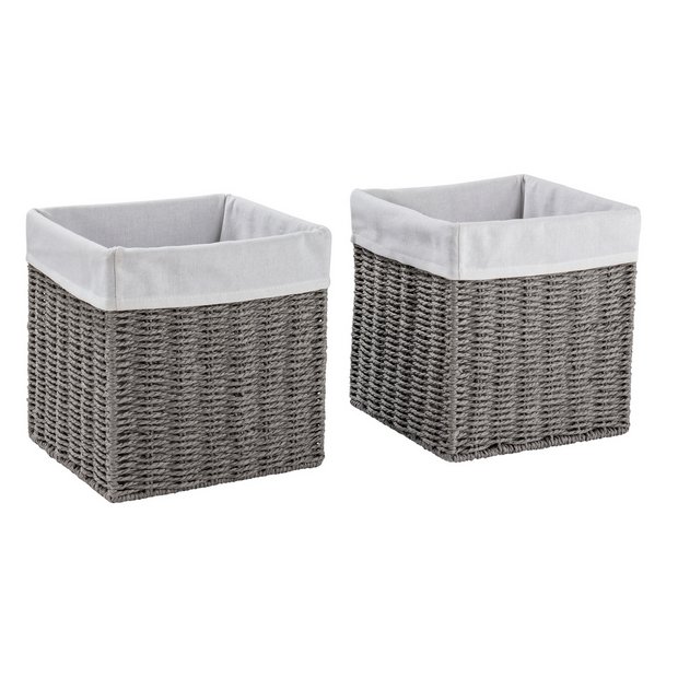 Buy Argos Home Set Of 2 Rope Storage Baskets Grey Decorative