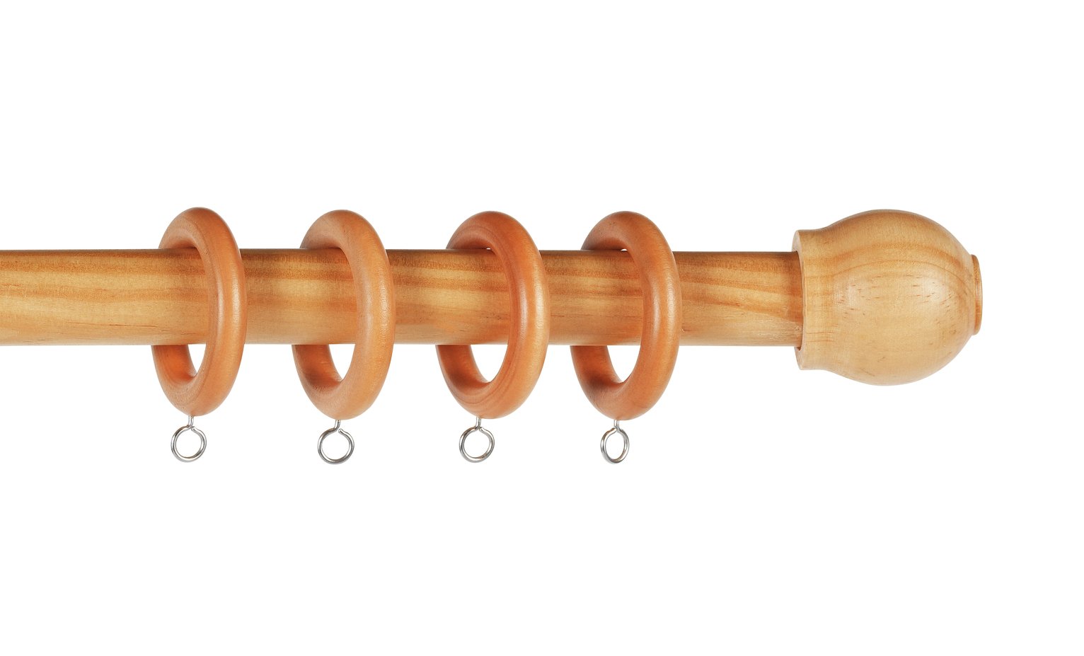 Argos Home Wooden Fixed Curtain Pole - 180cm